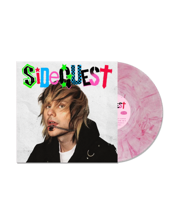 Michael Clifford Sidequest Pink Marble Silver Glitter Autographed Vinyl